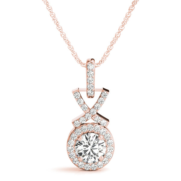 Round Halo Diamond Pendant · 1.22 ct tw