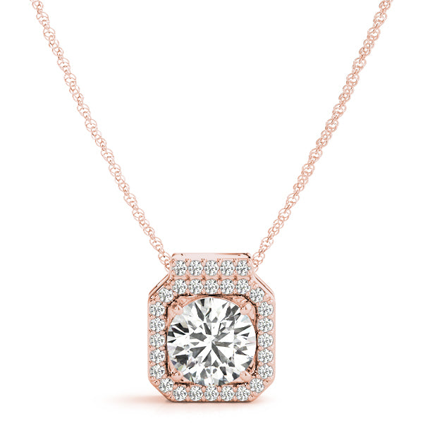Round Halo Diamond Pendant · 0.62 ct tw