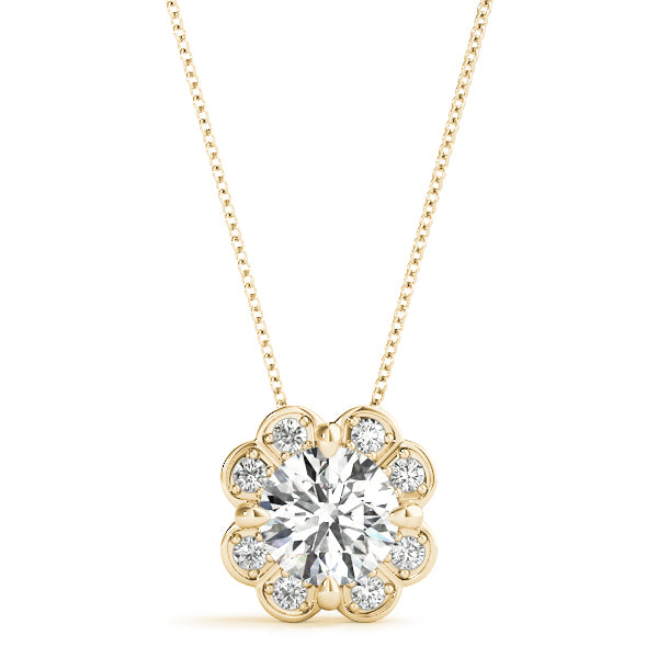 Round Halo Diamond Pendant · 1.11 ct tw