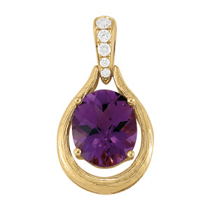 Oval Gemstone Pendant · 0.09 ct tw