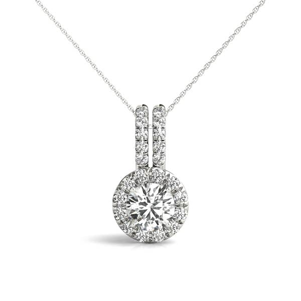 Round Halo Diamond Pendant · 1.01 ct tw