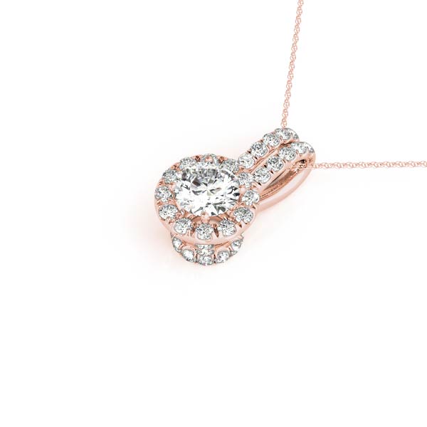 Round Halo Diamond Pendant · 1.01 ct tw