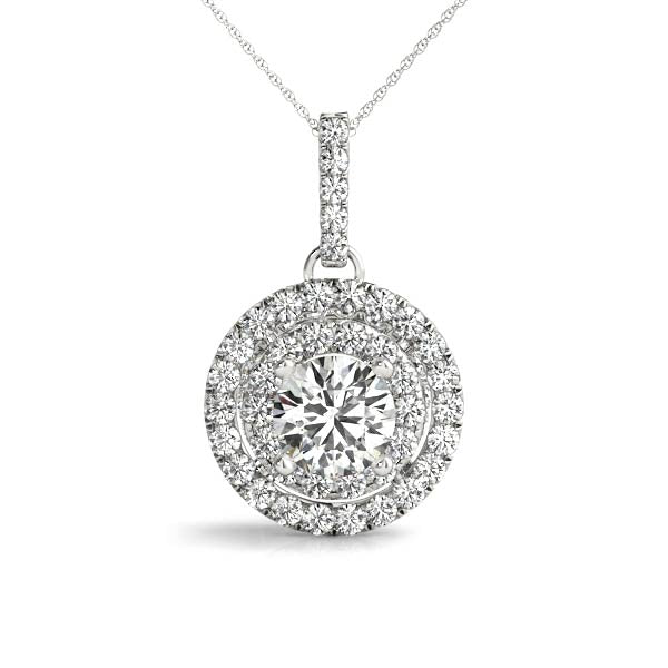 Round Halo Diamond Pendant · 1.05 ct tw