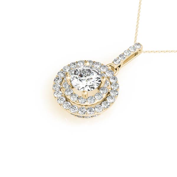 Round Halo Diamond Pendant · 1.05 ct tw