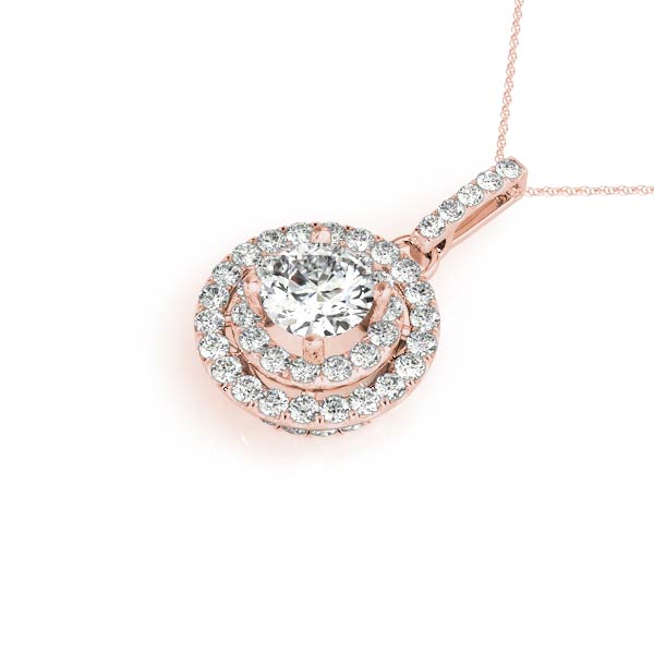 Round Halo Diamond Pendant · 1.05 ct tw