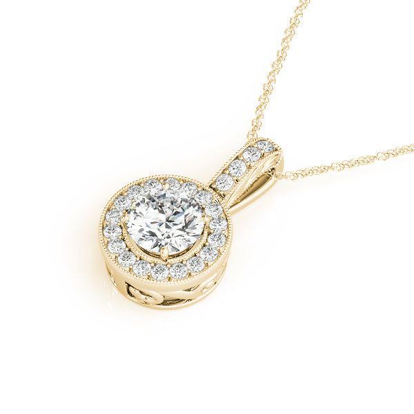 Round Halo Diamond Pendant · 1.50 ct tw