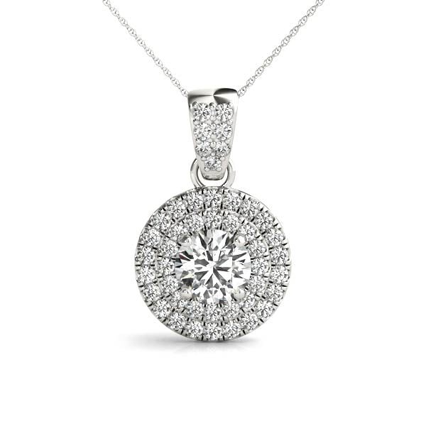 Round Halo Diamond Pendant · 1.04 ct tw
