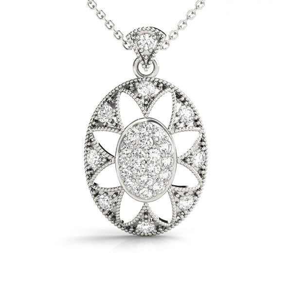 Oval Fashion Cluster Diamond Pendant · 0.32 ct tw