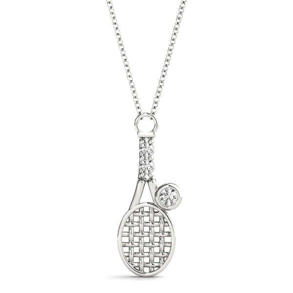 Tennis Racket Charm Diamond Pendant · 0.06 ct tw