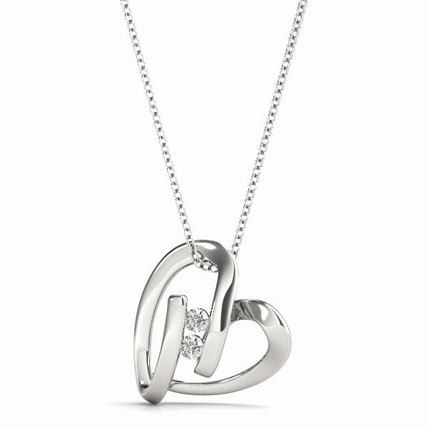 Heart Two-Stone Diamond Pendant · 0.46 ct tw