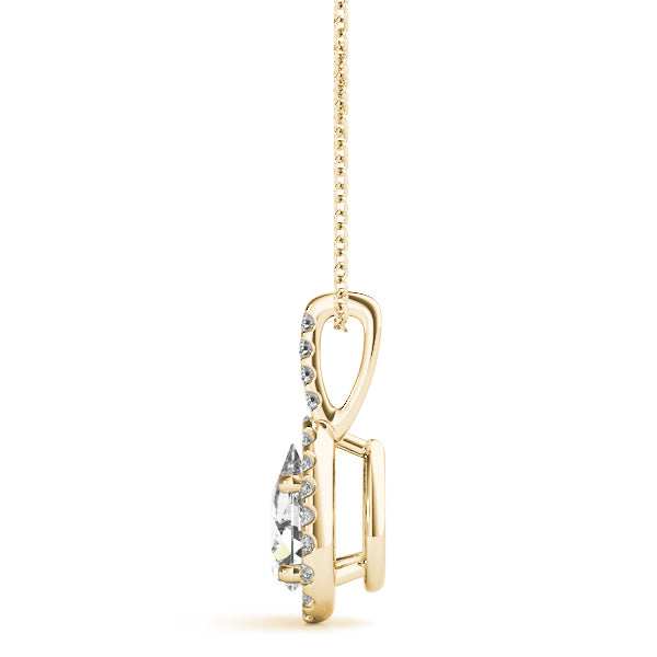 Pear Halo Diamond Pendant · 0.57 ct tw
