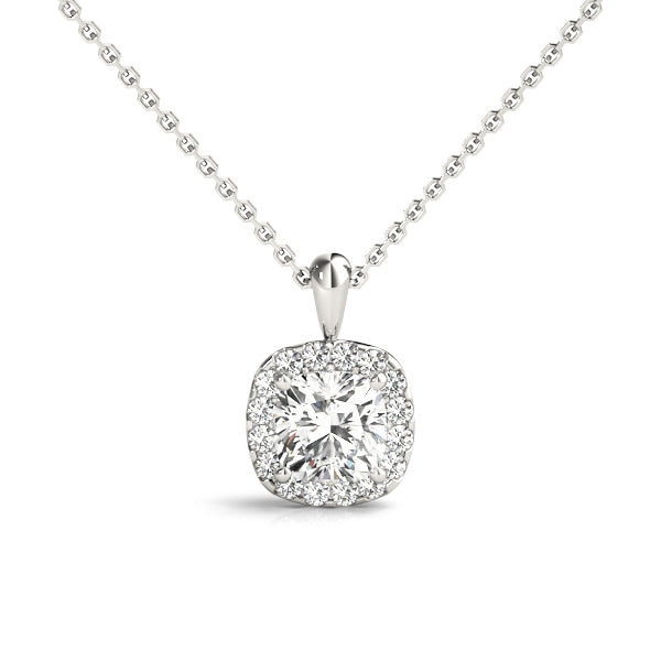 Cushion Halo Diamond Pendant · 0.50 ct tw