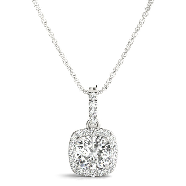 Cushion Halo Diamond Pendant · 0.86 ct tw