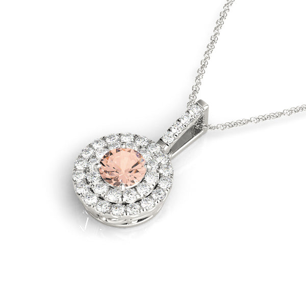 Round Halo Diamond Pendant · 1.09 ct tw