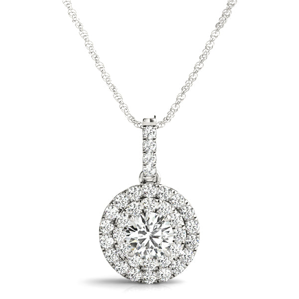 Round Halo Diamond Pendant · 1.09 ct tw