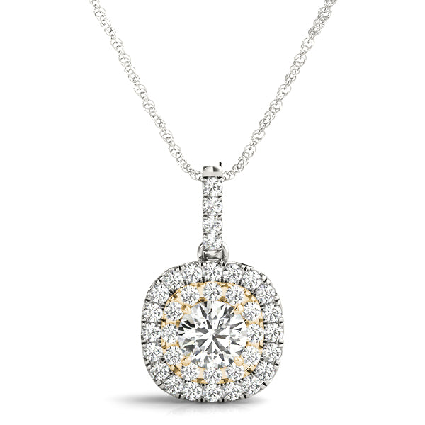 Round Halo Diamond Pendant · 0.48 ct tw