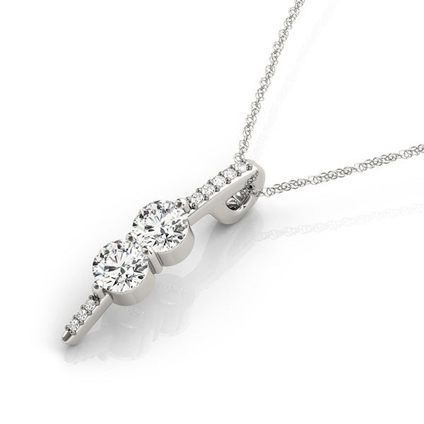Round Two Stone Diamond Pendant · 0.34 ct tw