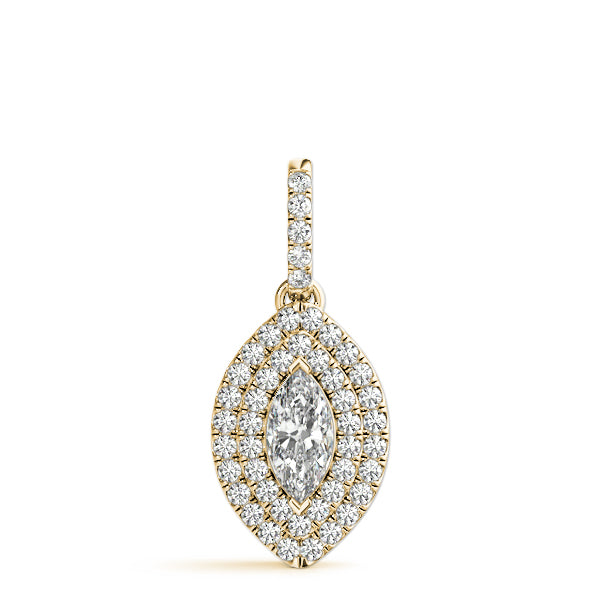 Marquise 10x5 Double Halo Diamond Pendant · 0.32 ct tw