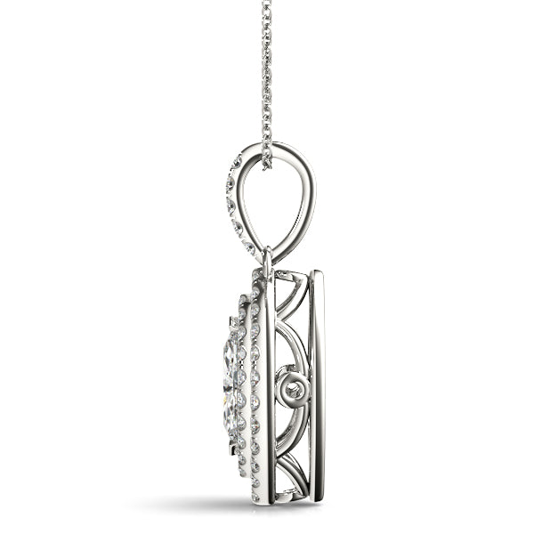 Marquise 8x4 Double Halo Diamond Pendant · 0.29 ct tw