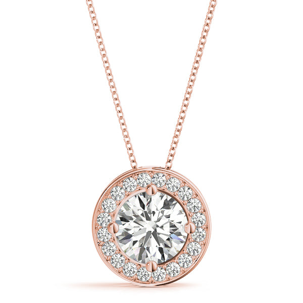 Round Halo Diamond Pendant · 1.15 ct tw
