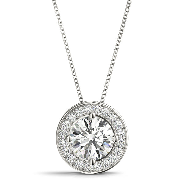 Round Halo Diamond Pendant · 1.15 ct tw