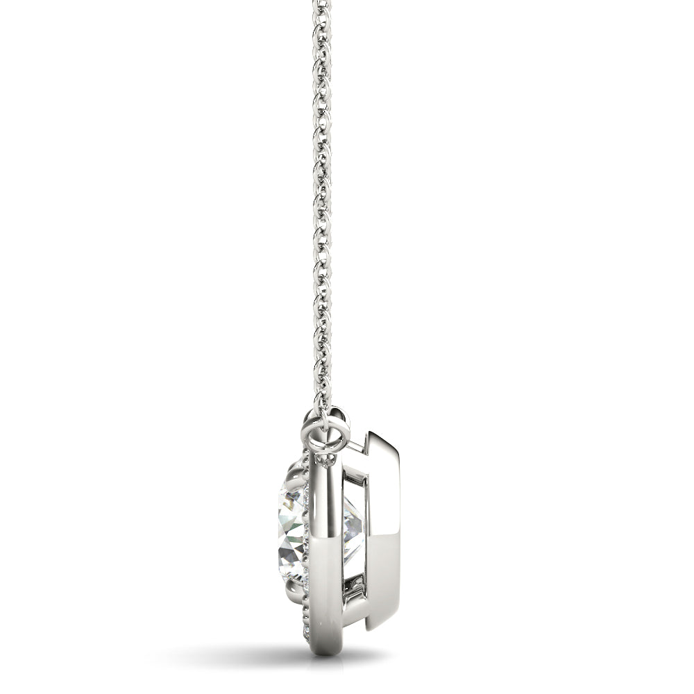 Round Halo Diamond Pendant · 0.57 ct tw