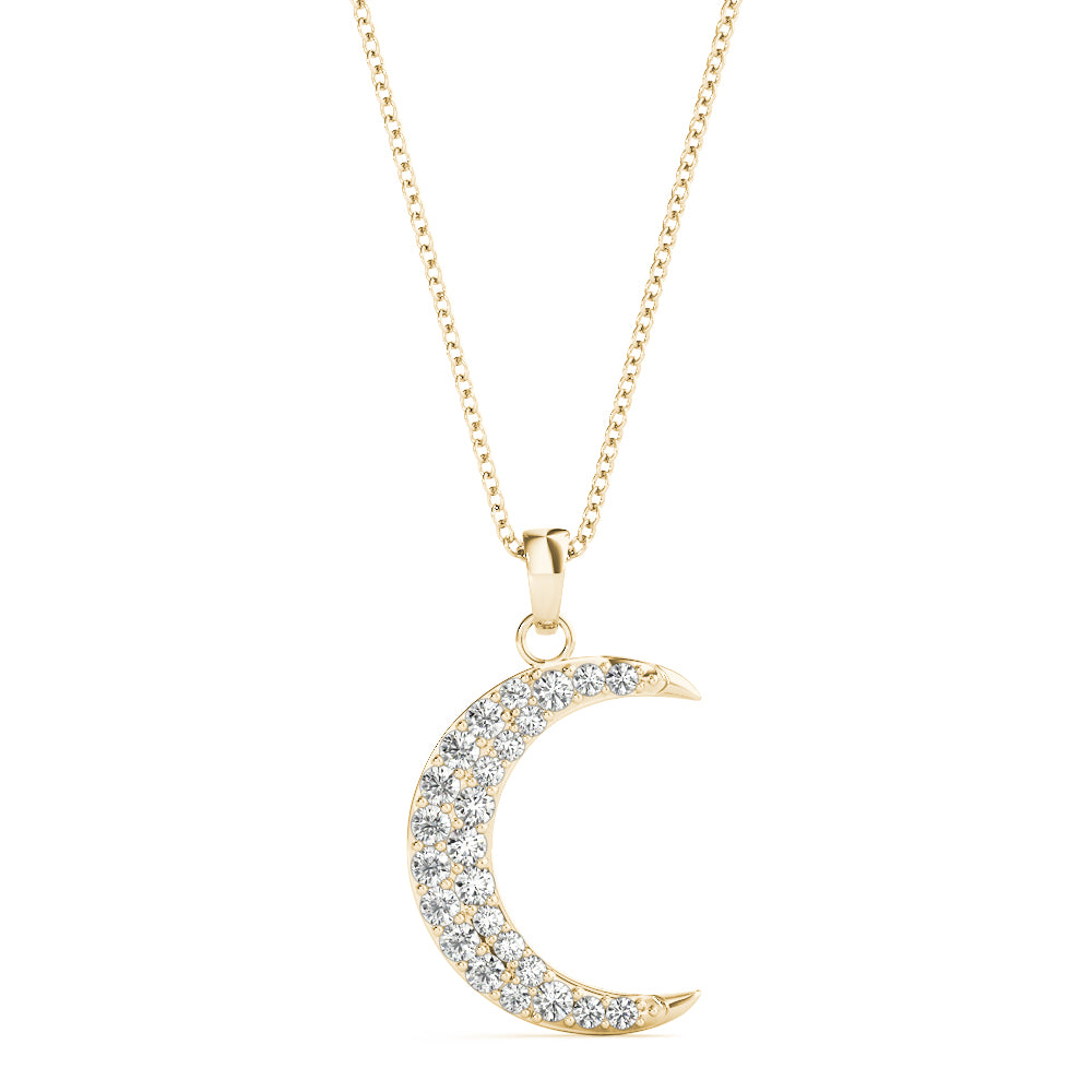 Round Half Moon Diamond Pendant · 0.19 ct tw