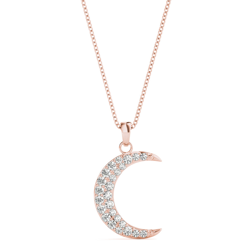 Round Half Moon Diamond Pendant · 0.19 ct tw