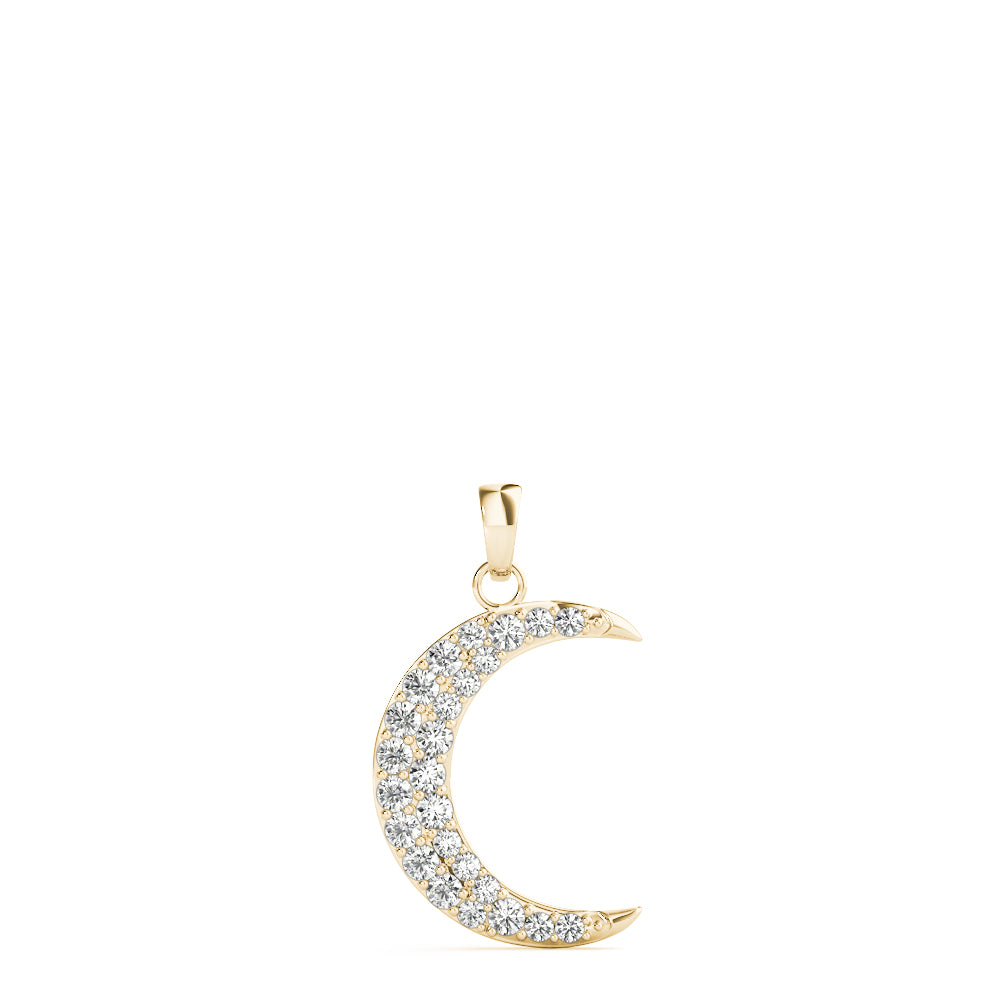 Round Half Moon Diamond Pendant · 0.19 ct tw