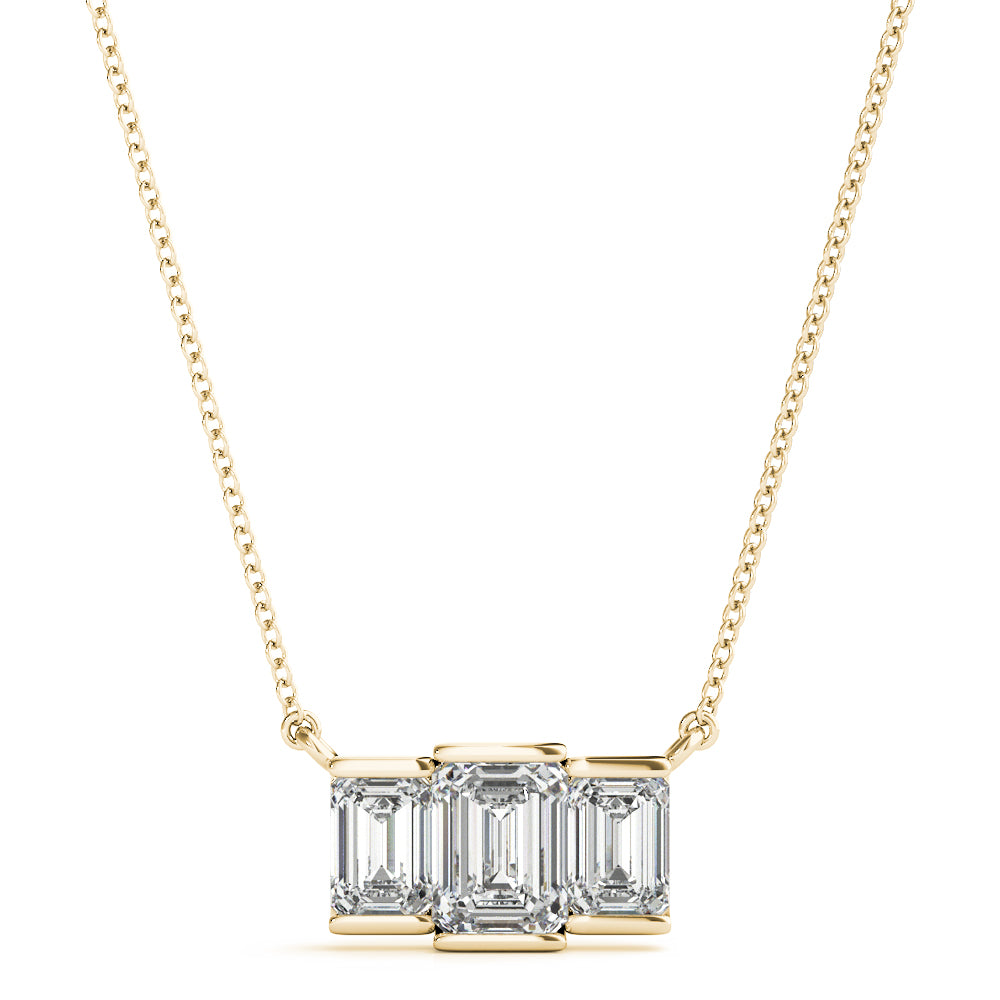 Emerald Three-Stone Cut Diamond Pendant · 1.10 ct tw