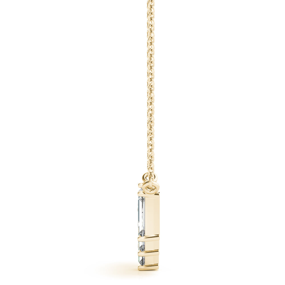 Emerald Cut Round Diamond Pendant · 0.68 ct tw