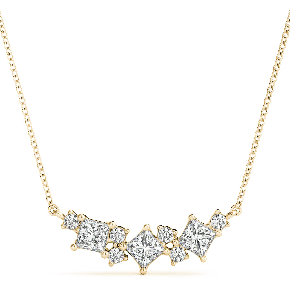Round Princess Cut & Neck Center Diamond Pendant · 0.58 ct tw