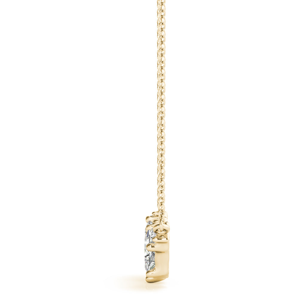 Round Princess Cut & Neck Center Diamond Pendant · 0.58 ct tw