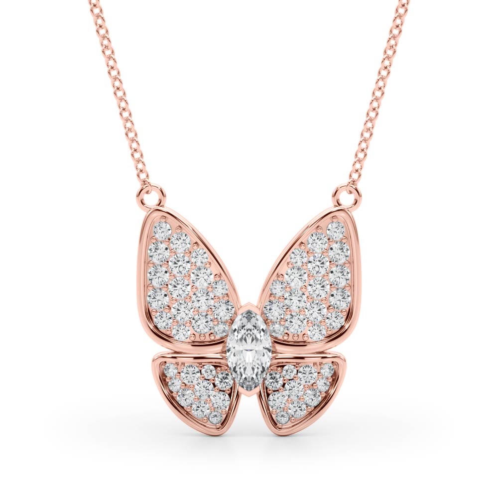 Marquise Butterfly Diamond Pendant · 0.38 ct tw