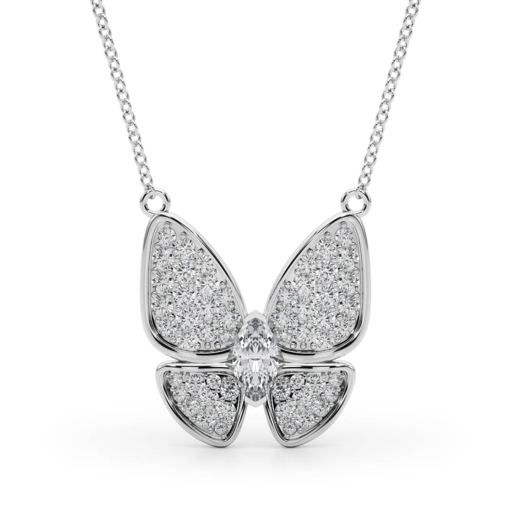 Marquise Butterfly Diamond Pendant · 0.38 ct tw