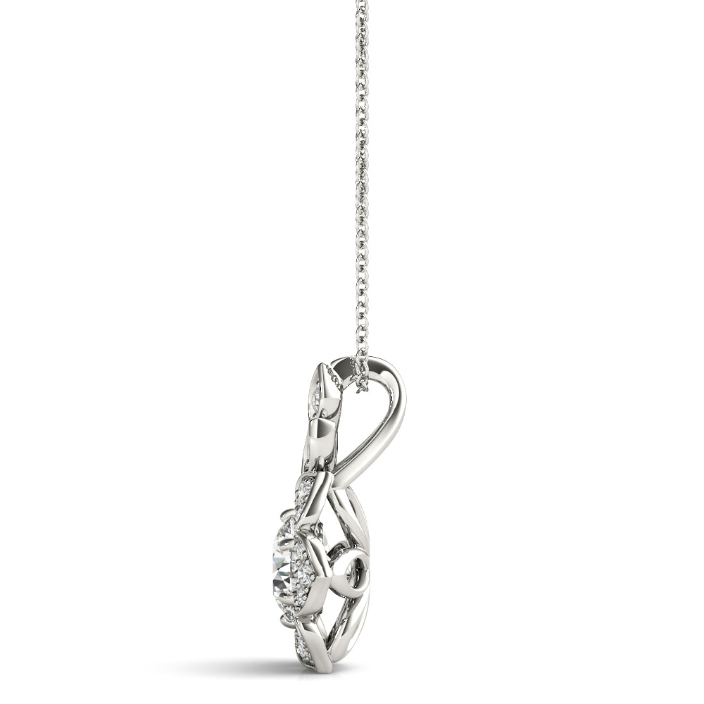 Round Flower Diamond Pendant · 0.70 ct tw