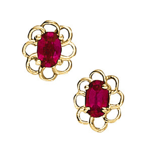 Oval Gemstone Earrings