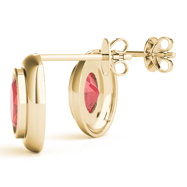 Oval Gemstone Earrings