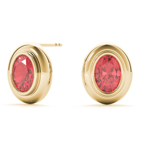 Oval Gemstone Earrings