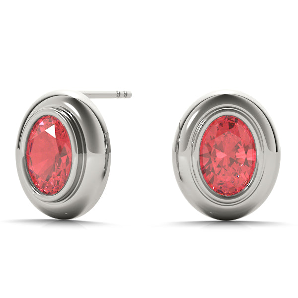 Oval Gemstone Earrings