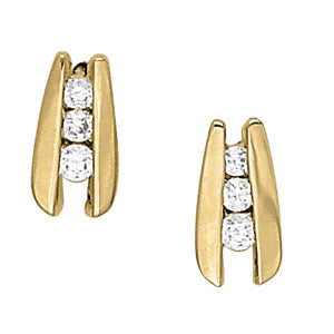 Three-Stone Diamond Earrings · 0.26 ct tw