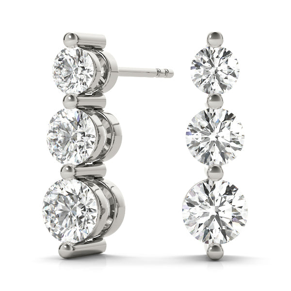 Three-Stone Diamond Earrings · 0.44 ct tw