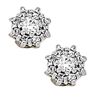 Round Cluster Diamond Earrings · 0.32 ct tw
