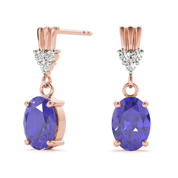 Oval Gemstone Earrings · 0.06 ct tw