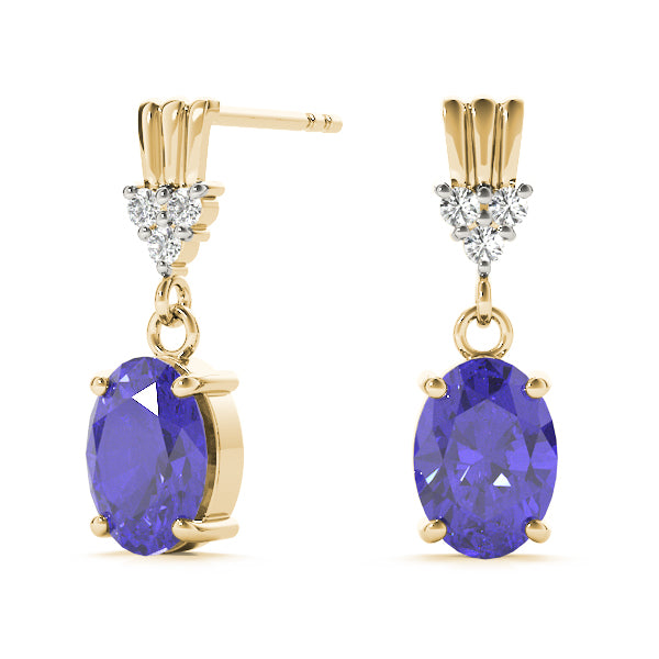 Oval Gemstone Earrings · 0.06 ct tw