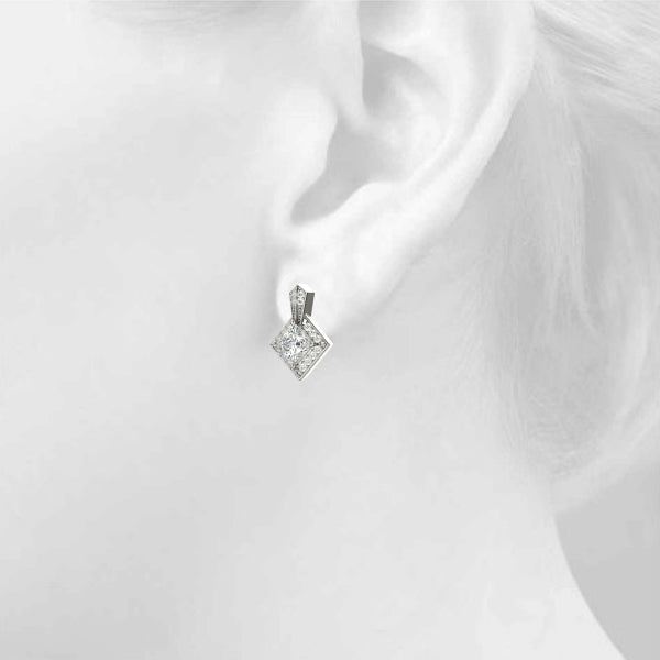 Square Fashion Diamond Earrings · 1.77 ct tw