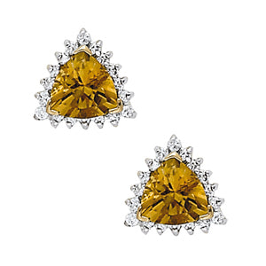 Trillion Round Gemstone Earrings · 0.54 ct tw