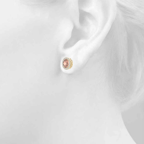Oval Halo Diamond Earrings · 0.42 ct tw
