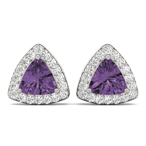 Trillion Halo Diamond Earrings · 0.27 ct tw