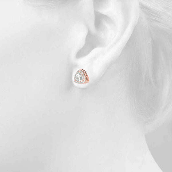 Trillion Halo Diamond Earrings · 0.23 ct tw
